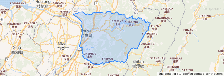 Mapa de ubicacion de 頭屋鄉.