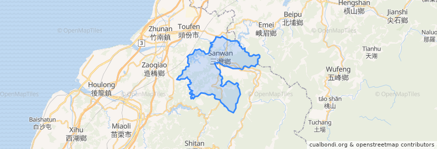 Mapa de ubicacion de 三湾郷.