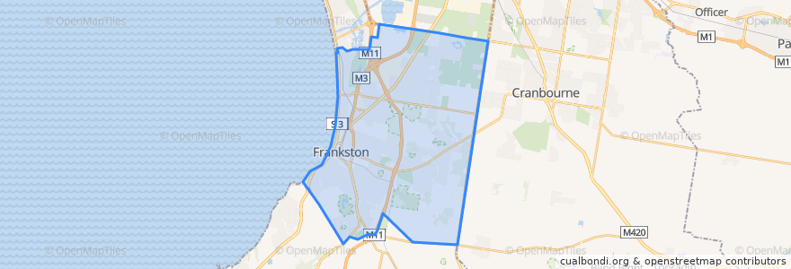 Mapa de ubicacion de City of Frankston.