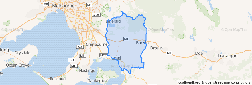 Mapa de ubicacion de Shire of Cardinia.