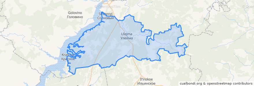 Mapa de ubicacion de Улейминское сельское поселение.