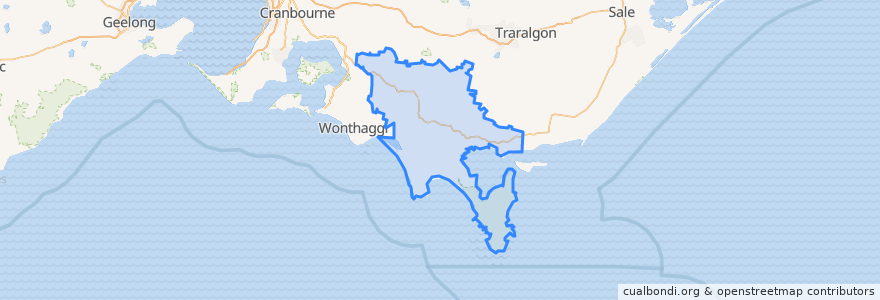 Mapa de ubicacion de Shire of South Gippsland.