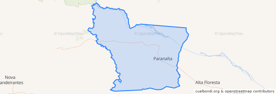 Mapa de ubicacion de Paranaíta.