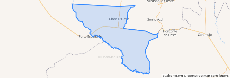 Mapa de ubicacion de Glória D'Oeste.