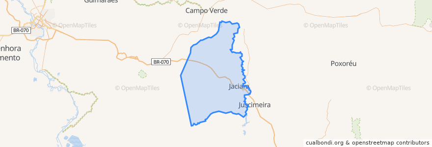 Mapa de ubicacion de Jaciara.