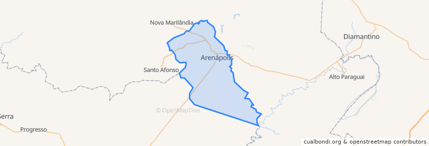 Mapa de ubicacion de Arenápolis.