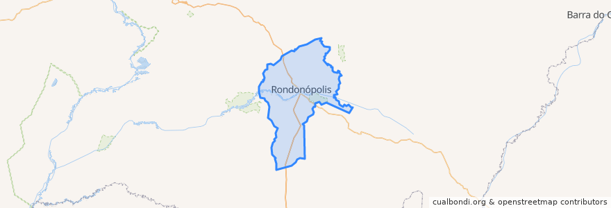 Mapa de ubicacion de Rondonópolis.