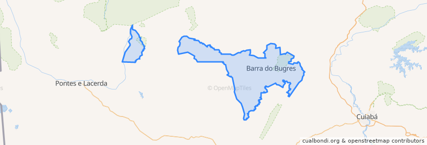 Mapa de ubicacion de Barra do Bugres.