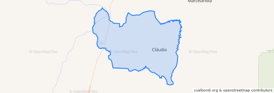 Mapa de ubicacion de Cláudia.