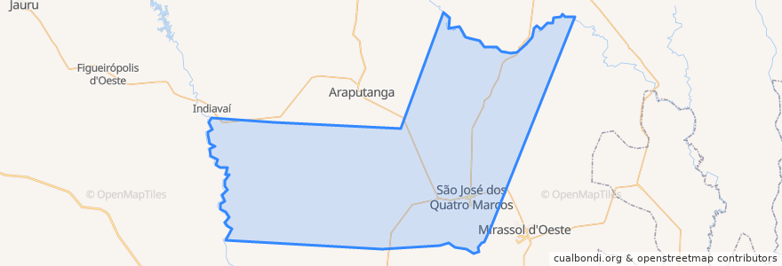 Mapa de ubicacion de São José dos Quatro Marcos.