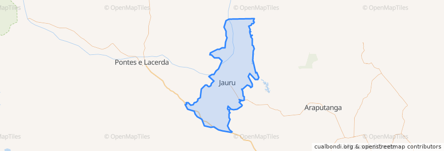 Mapa de ubicacion de Jauru.