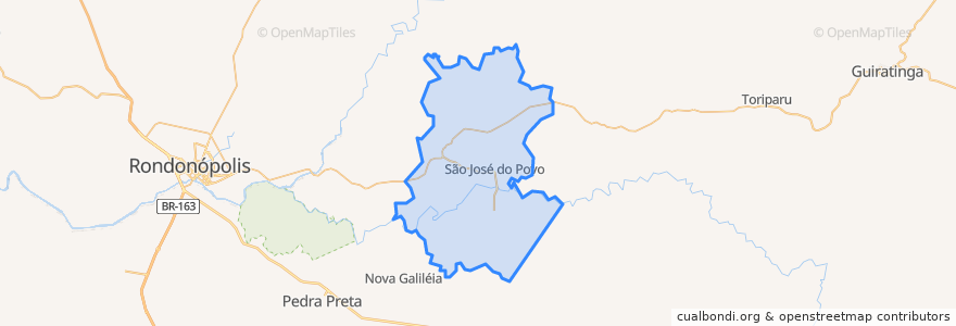 Mapa de ubicacion de São José do Povo.