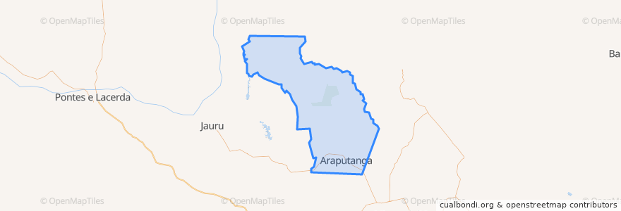 Mapa de ubicacion de Araputanga.