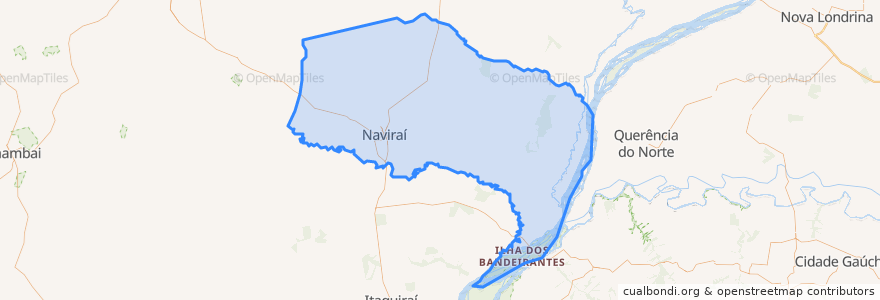 Mapa de ubicacion de Naviraí.