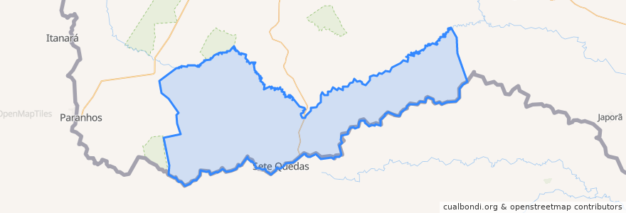 Mapa de ubicacion de Sete Quedas.