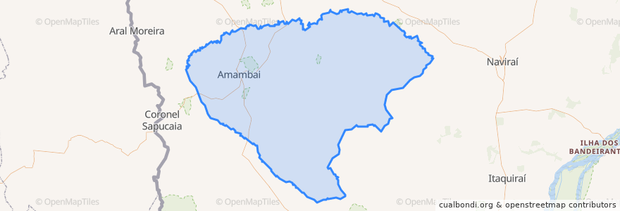 Mapa de ubicacion de Amambai.