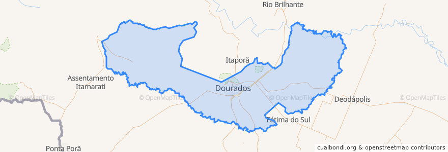 Mapa de ubicacion de Dourados.