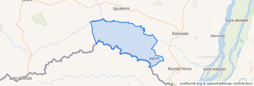 Mapa de ubicacion de Japorã.