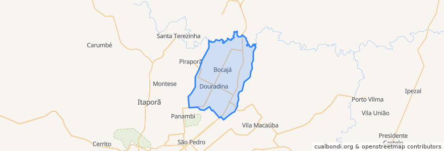 Mapa de ubicacion de Douradina.