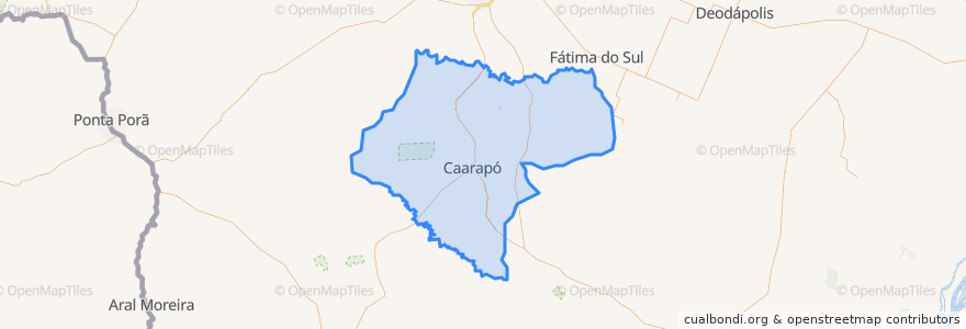 Mapa de ubicacion de Caarapó.