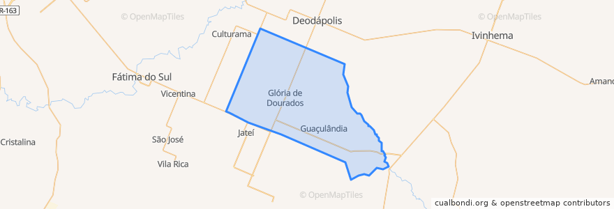 Mapa de ubicacion de Glória de Dourados.