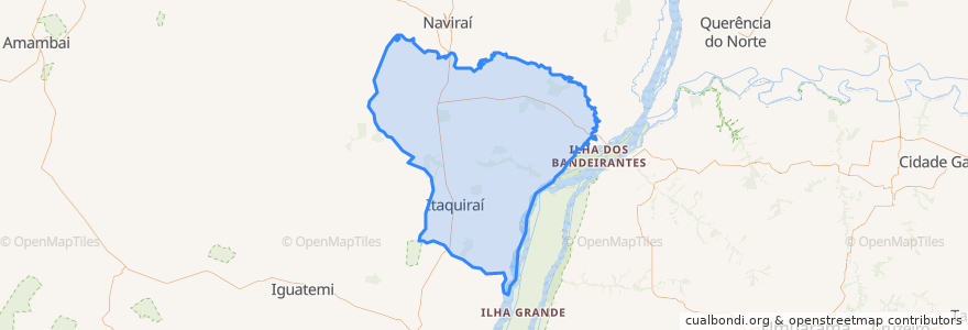 Mapa de ubicacion de Itaquiraí.