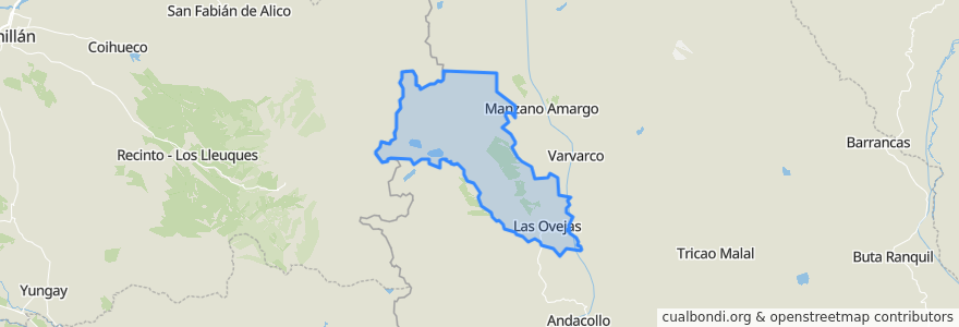 Mapa de ubicacion de Municipio de Las Ovejas.