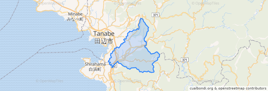 Mapa de ubicacion de 上富田町.