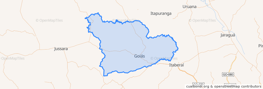 Mapa de ubicacion de Goiás.