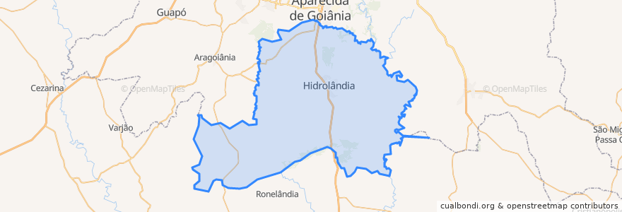 Mapa de ubicacion de Hidrolândia.