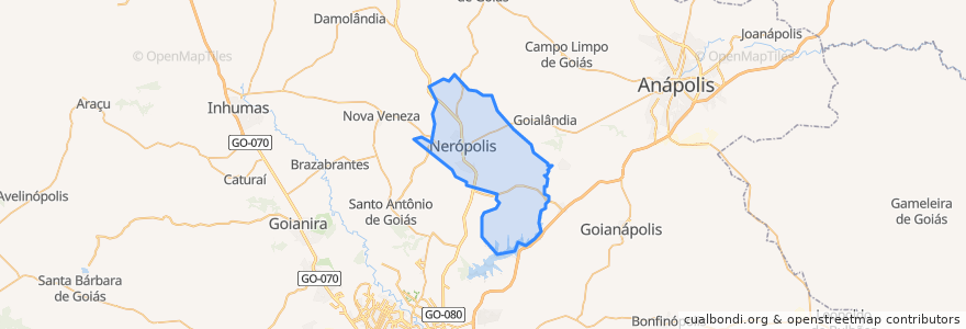 Mapa de ubicacion de Nerópolis.