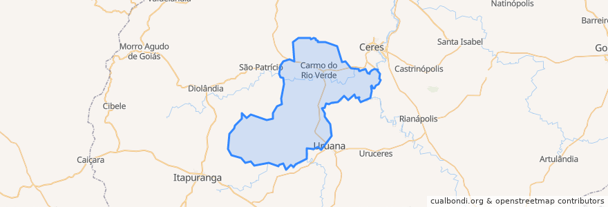 Mapa de ubicacion de Carmo do Rio Verde.