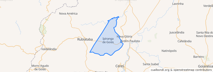 Mapa de ubicacion de Ipiranga de Goiás.