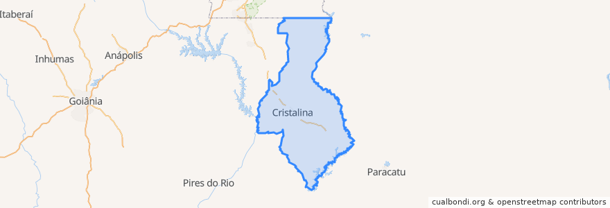 Mapa de ubicacion de Cristalina.