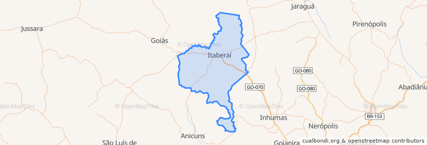 Mapa de ubicacion de Itaberaí.