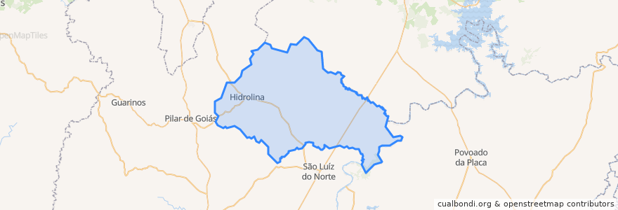 Mapa de ubicacion de Hidrolina.