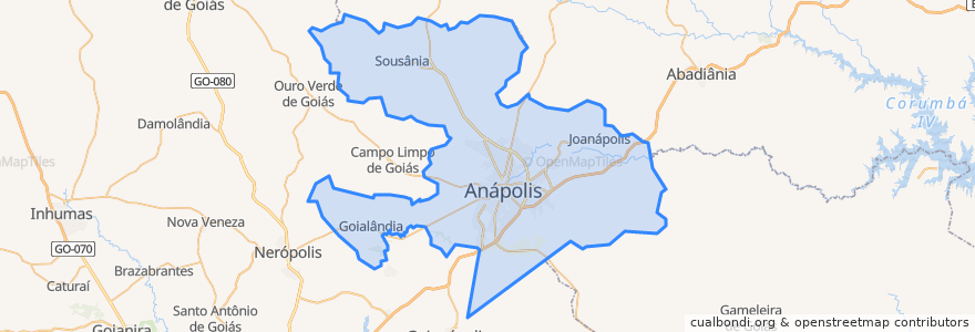 Mapa de ubicacion de Anápolis.