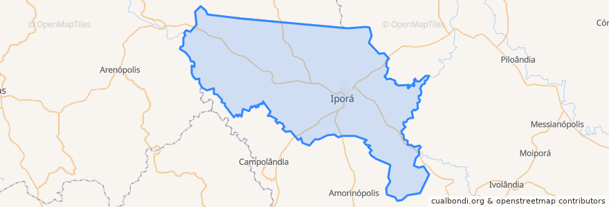 Mapa de ubicacion de Iporá.