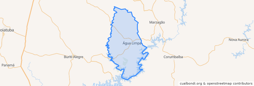 Mapa de ubicacion de Água Limpa.