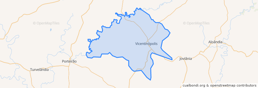 Mapa de ubicacion de Vicentinópolis.