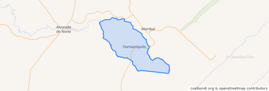 Mapa de ubicacion de Damianópolis.