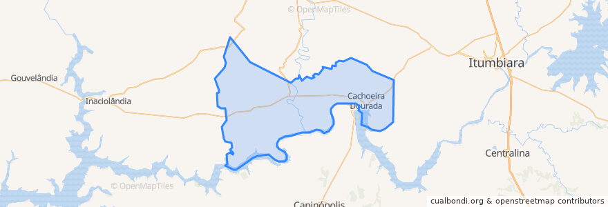 Mapa de ubicacion de Cachoeira Dourada.