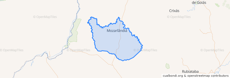 Mapa de ubicacion de Mozarlândia.