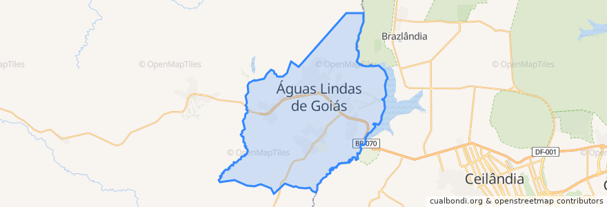 Mapa de ubicacion de Águas Lindas de Goiás.