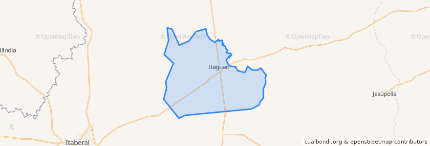 Mapa de ubicacion de Itaguari.