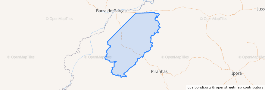 Mapa de ubicacion de Bom Jardim de Goiás.