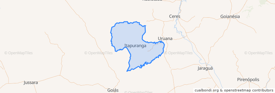 Mapa de ubicacion de Itapuranga.