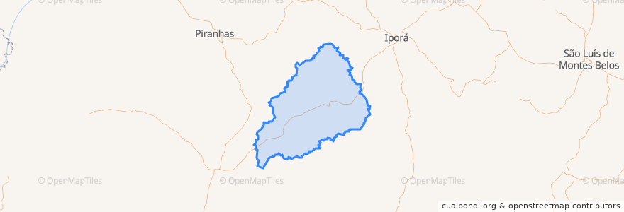 Mapa de ubicacion de Palestina de Goiás.