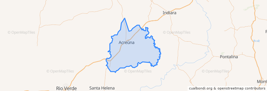 Mapa de ubicacion de Acreúna.