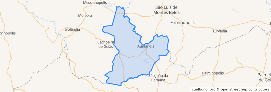 Mapa de ubicacion de Aurilândia.